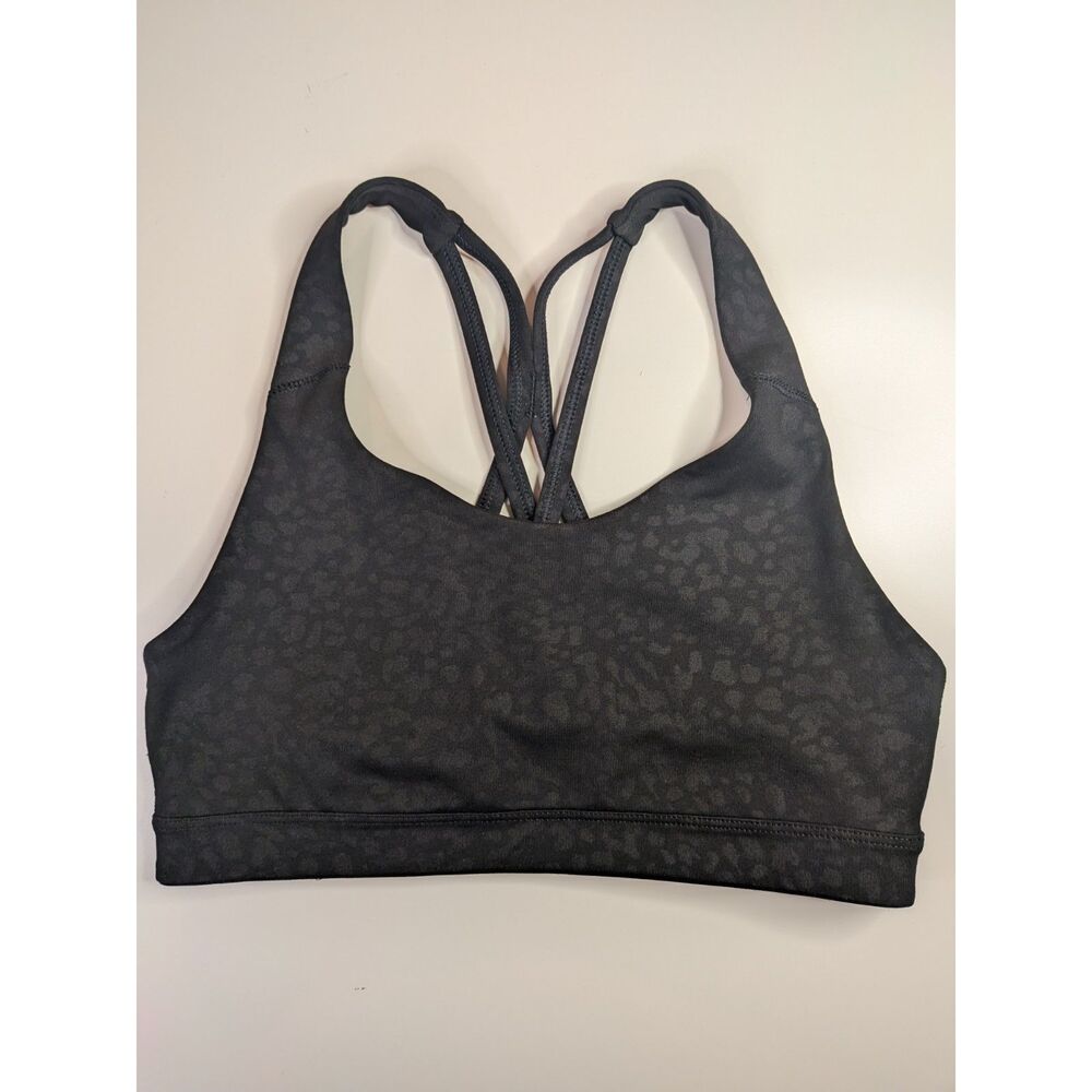 Old Navy Active Women’s Medium Black Leopard Sports Bra Medium Support
